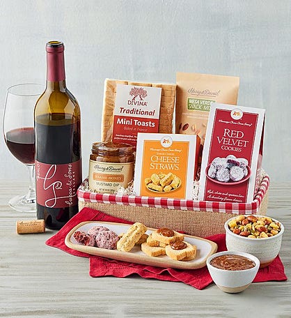 Snack Gift Basket with Lucca & Sons Cellars™ Wine